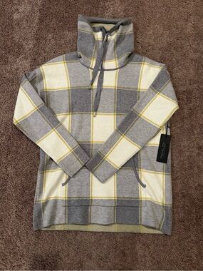 Rachel Zoe Gray, Cream & Yellow Plaid Turtleneck Sweater